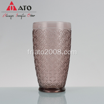 Tasse de verre violet pour le jus d&#39;eau tasse en verre